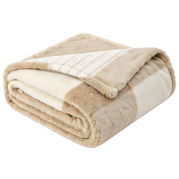 A comfortable and warm folded blue textile blanket isolated on a transparent background png
