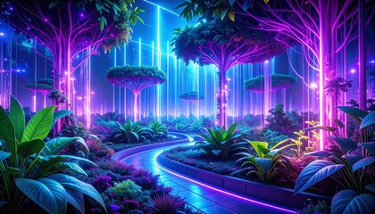 Quantum Data Flow, Tech Background. Future technology digital abstract background concept. 3d rendering