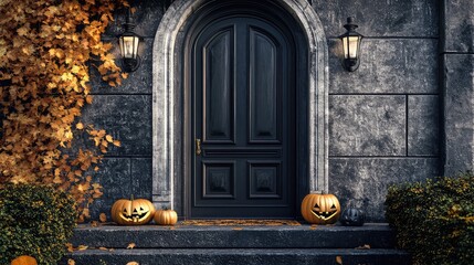 wreath halloween front door