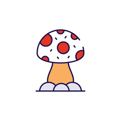 Agaric Mushroom icon design with white background stock illustration