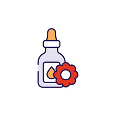 Essential Oil icon design with white background stock illustration