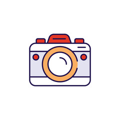 Camera icon design with white background stock illustration