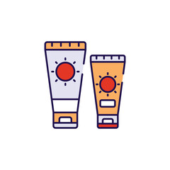 Sunblock icon design with white background stock illustration