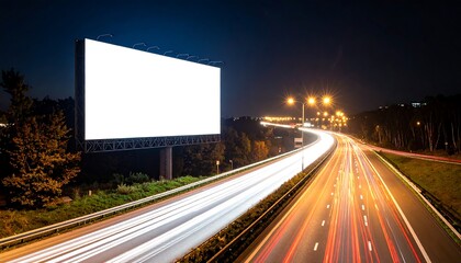 Highway billboard at night
