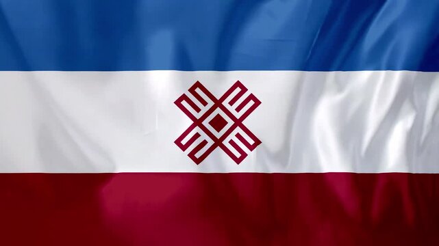 Mari EL Flag Waving Motion Animation 4K