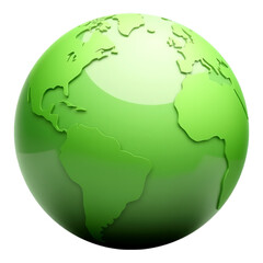 Green Earth Globe with Continents