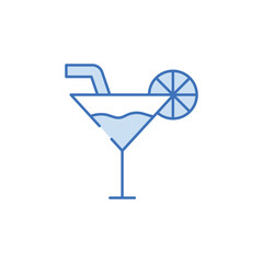 Cocktail icon design with white background stock illustration