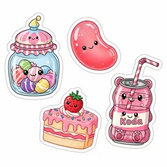 Cute Kawaii Food and Drink Sticker Set
