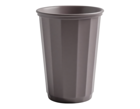 Dark Grey Plastic Cup Isolated on Transparent Background