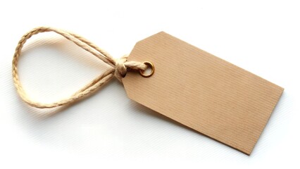 Blank kraft paper tag with string