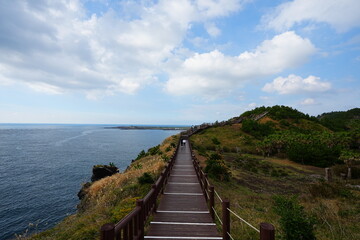 Obraz premium fine sea view with seaside walkway