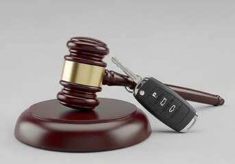 Gavel and car keys symbolizing legal decisions about vehicles