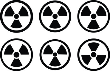 Radiation warning symbols in a grid pattern