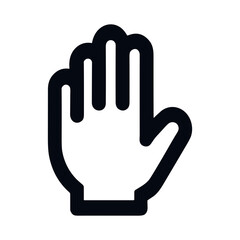Obraz premium Open hand gesture black vector icon isolated