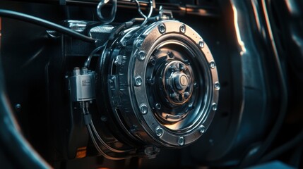 Close-up of a  Futuristic Machine's Internal Mechanism