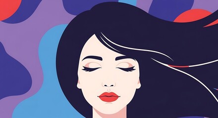 Closeup illustration of a womans face