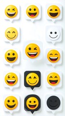 Emoji collection in speech bubbles