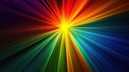 Radiant spectrum emanating from a luminous source symbolizing convergence