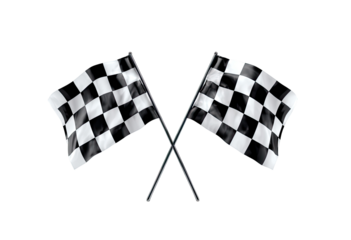 Crossed checkered racing flags