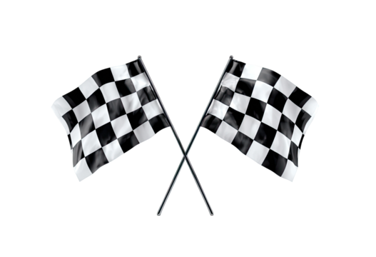 Crossed checkered racing flags