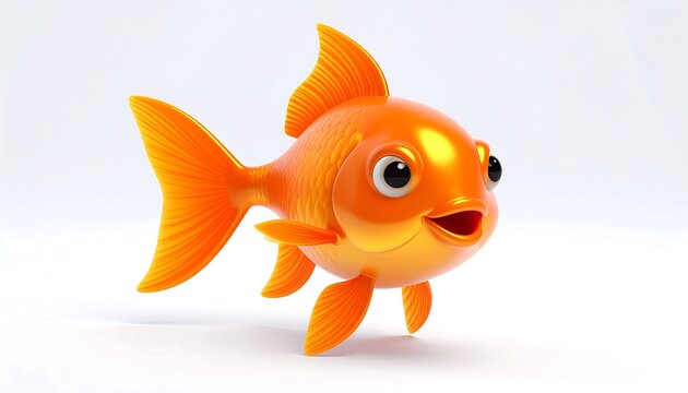Cute cartoon goldfish