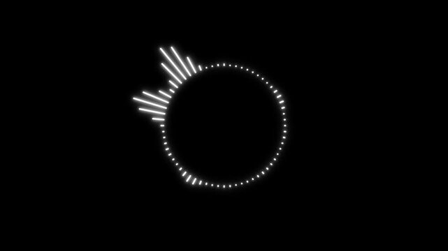 アップテンポの円形オーディオスペクトラム