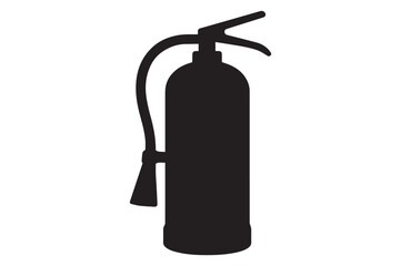 Silhouette of a Fire Extinguisher Standing Tall Prepared for Emergency Situations Requiring Immediate Attention and Suppression Actions
