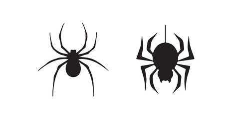 Set vector spider silhouettes icon, Halloween spider symbol design, Isolated Gray Spider Silhouette, vector illustration eps 10.