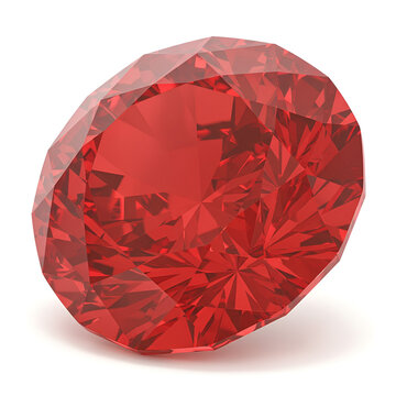 Brilliant red ruby gemstone with multiple facets reflecting bright light