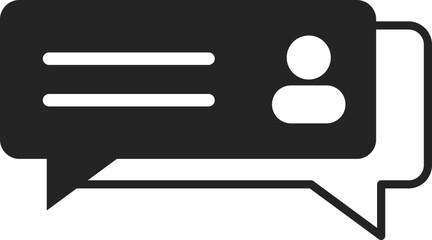 Solid Black Chat Symbol icon Element