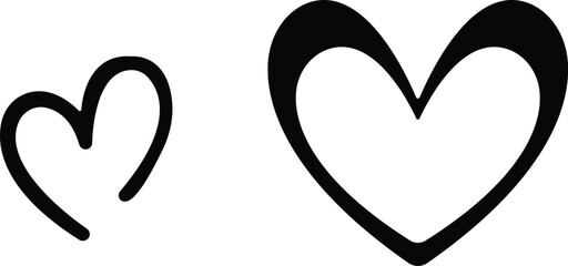 Art & IllustrationHeart icon set.Collection of heart illustration with different style. Heart shape Isolated on white background.A flat color heart set icon editable. Grunge rough brush stroke romance