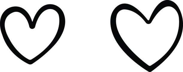 Art & IllustrationHeart icon set.Collection of heart illustration with different style. Heart shape Isolated on white background.A flat color heart set icon editable. Grunge rough brush stroke romance