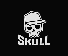 Skull with Baseball Cap Vector