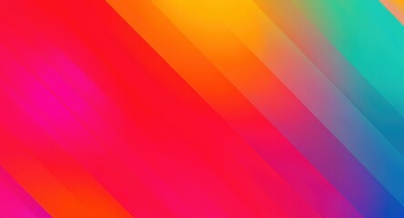 Vibrant Diagonal Gradient Stripes of Red, Orange, Yellow, Teal, and Blue