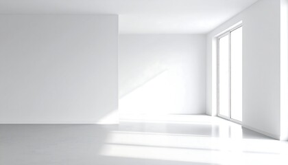 Empty room, bright light, minimalist design
