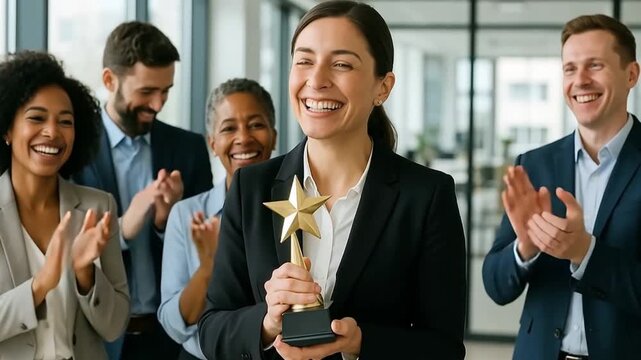 Celebrating Success: Award Ceremony at the Office