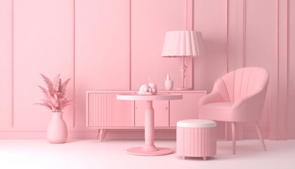 Monochrome ice cream setup with matching pastel backgrounds and props for a clean loo