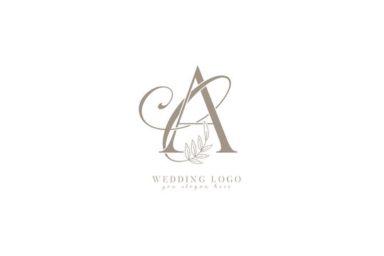 CA AC monogram wedding logo with initial letters 