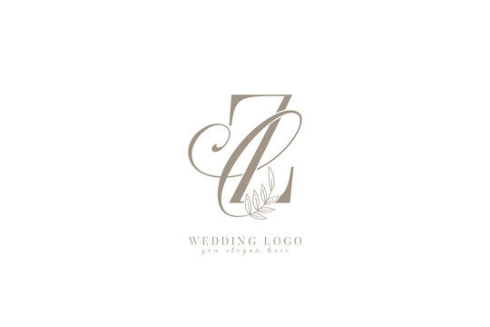 CZ ZC monogram wedding logo with initial letters 