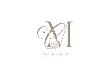 CM MC monogram wedding logo with initial letters 