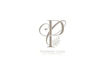 CP PC monogram wedding logo with initial letters 