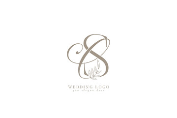 CS SC monogram wedding logo with initial letters 