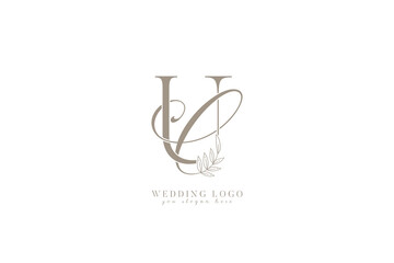 CU UC monogram wedding logo with initial letters 
