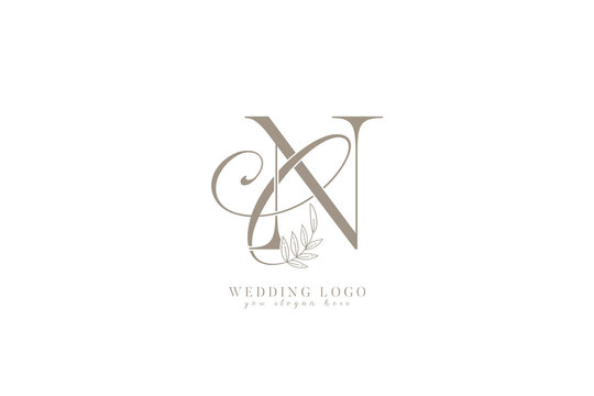 CN NC monogram wedding logo with initial letters 