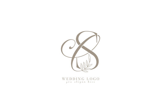 CS SC monogram wedding logo with initial letters 