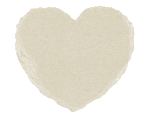 White brown paper heart shaped. Blank brown cut out cardboard paper heart shaped. Png transparency