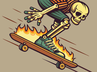 skeleton playing sakteboard