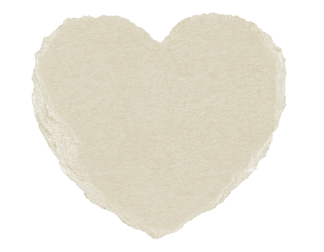 White brown paper heart shaped. Blank brown cut out cardboard paper heart shaped. Png transparency