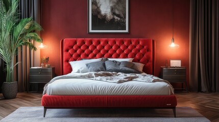 comforter red bed