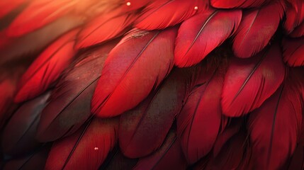 Obraz premium cardinal red feathers
